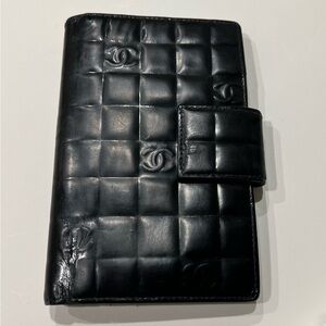 Chanel Chocolate Bar Bifold Wallet with Black Lambskin Leather